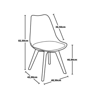 Imagem de Kit Mesa Luiza 80cm Preta 4 Cadeiras Leda Nude