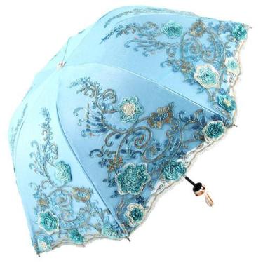 Imagem de Guarda-chuva Honeystore Sun Protection Vintage Lace Wedding Blue