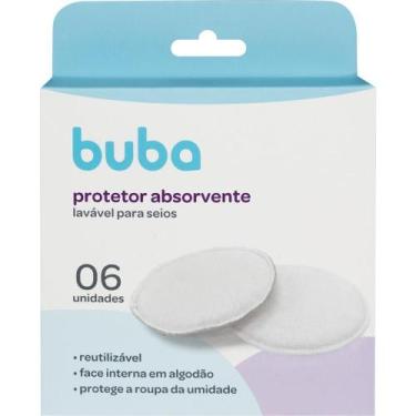 Imagem de Kit 6 Protetores de Seio Buba Absorventes Laváveis Branco, Branco, Úni