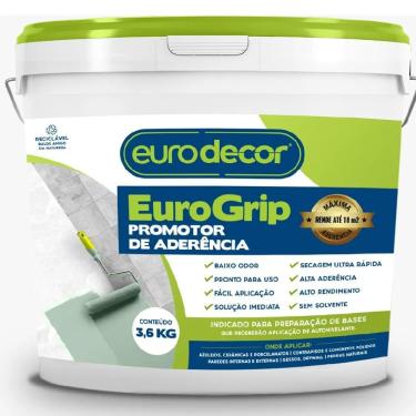Imagem de Promotor de Aderência Eurogrip 04.01.03.0001 para Substratos Não Porosos Verde Limão 3,6kg Eurodecor