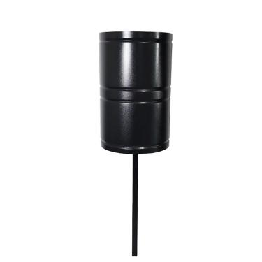 Imagem de Lixeira para Parques e Calçadas Suécia Fechada em Aço Carbono 120cm 80L Preto Santa Edwirges