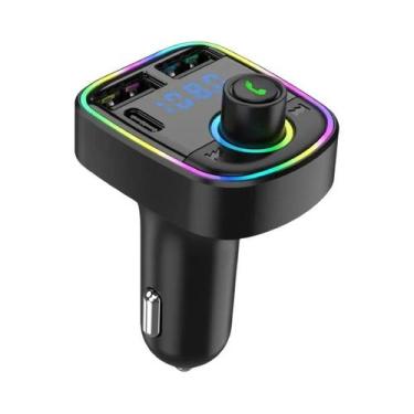 Imagem de Carregador De Carro Bluetooth Sem Fio Transmissor FM Chamadas Mãos-Liv