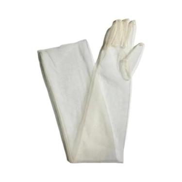 Imagem de Luvas Femininas Vintage Longas De Tule Com Dedos Completos, Compriment