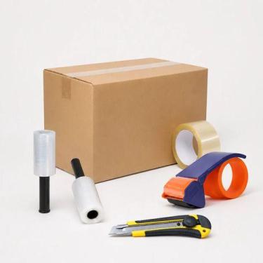Imagem de Kit Mudança 15 Caixas 10 Fitas, Aplicador Estilete E Stretch - Luari E