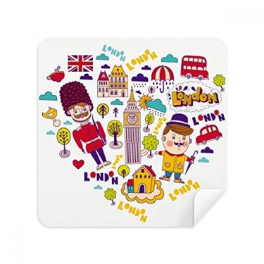 Imagem de Cortina de telefone vermelha em formato de coração Grã-Bretanha, óculos Reino Unido, tecido de camurça, pacote com 2