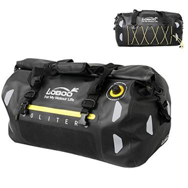 Imagem de Bolsa traseira à prova d'água para motocicleta bolsa de banco traseiro super grande capacidade para motocicleta mochila de motocross de couro para viagem moto, preta, 50L