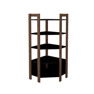 Imagem de Estante Organizador Armário de canto AZ1020 MDP Preto/Nogal G69 - Gran Belo