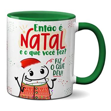 Imagem de Caneca Presente Natal Engraçado Flork Fiz O Que Deu Xícara (Verde)