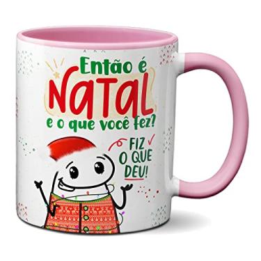 Imagem de Caneca Presente Natal Engraçado Flork Fiz O Que Deu Xícara (Rosa)