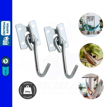 Imagem de Gancho Rede de Descanso Completo Aguenta 200 Kg (Sem Parafuso e Bucha) Armador de Rede