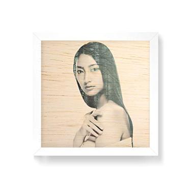 Imagem de Arte Maníacos Quadro decorativo com moldura caixa branca em Madeira - Japoneza Natureza - 30x30cm