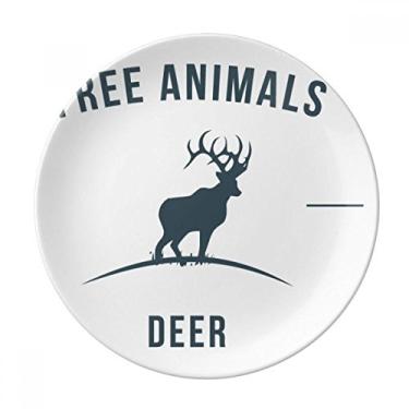 Imagem de Prato de desenho animado de cervo azul decorativo de porcelana salver louça de jantar