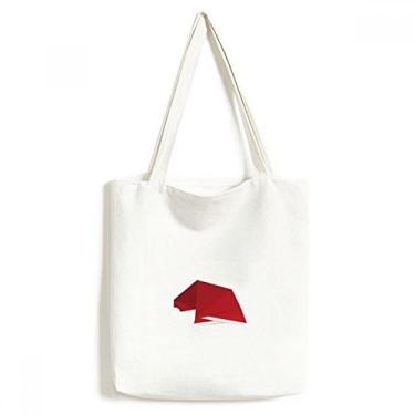 Imagem de Red Abstract Christmas Hat Origami Tote Canvas Bag Shopping Satchel Casual Bolsa