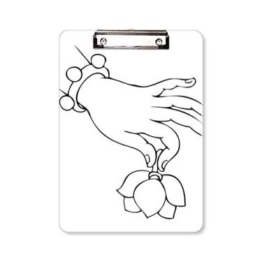 Imagem de Buddhism Religion Lotus Line Desenho Prancheta Pasta Bloco de Escrita Placa de Apoio A4