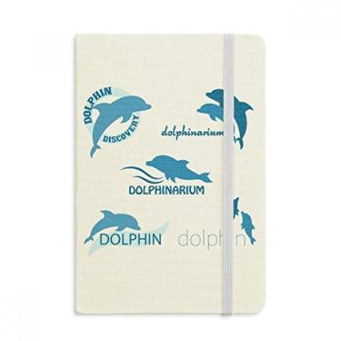 Imagem de Caderno de biologia de golfinhos do oceano azul oficial de tecido capa dura diário clássico