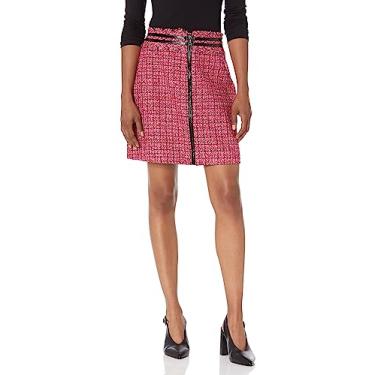 Imagem de GUESS Saia Raphaelle feminina, Tweed rosa e vermelho, P