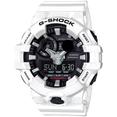 Imagem de Relógio CASIO G-SHOCK masculino anadigi branco GA-700-7ADR