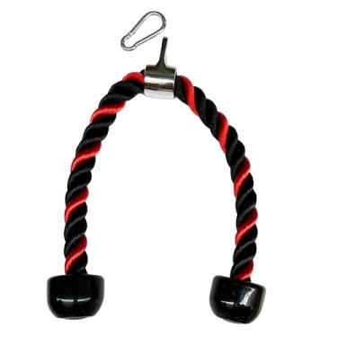 Imagem de yuhqc Acessórios de cabo de corda de tríceps pesado para academia em casa, corda de tríceps de nylon para sistema de polia, acessório de puxar para baixo LAT peso fitness