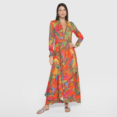 Imagem de Vestido Longo Farm Estampado Manga Longa-Feminino