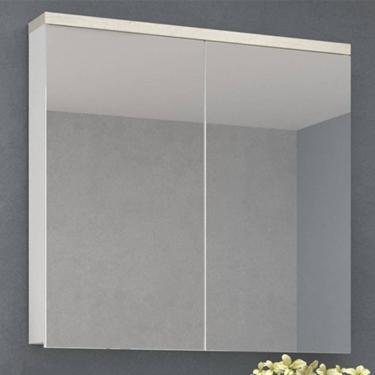 Imagem de Armário de Banheiro 90cm 02 Portas Ref 910 Branco/Arenito