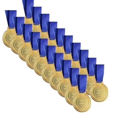 Imagem de Kit Com 20 Medalhas Ouro Prata Bronze Honra Ao Mérito 290mm ouro