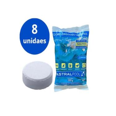 Imagem de Kit 8 Pastilhas Cloro Orgânico200g Astralpool Piscina - Sodramar
