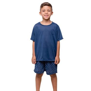 Imagem de Pijama Diones Com Shorts Estampado e Conforto Infantil, Marinho, 4
