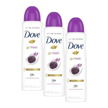 Imagem de Kit com 3 Desodorantes Antitranspirantes Aerosol Dove Go Fresh Amora e
