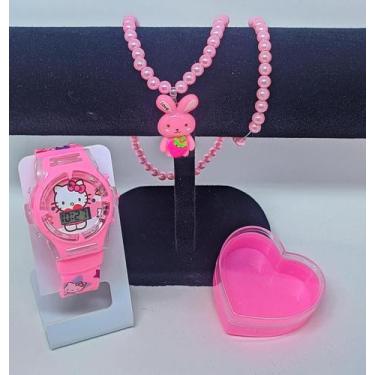 Imagem de Kit Relógio de Pulso Infantil Digital Pisca Luz Toca Musica Colorido D