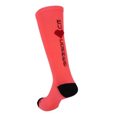 Imagem de Meia de Compressão Corrida - EU AMO CORRER - T-Socks, 33 ao 37, Laranj