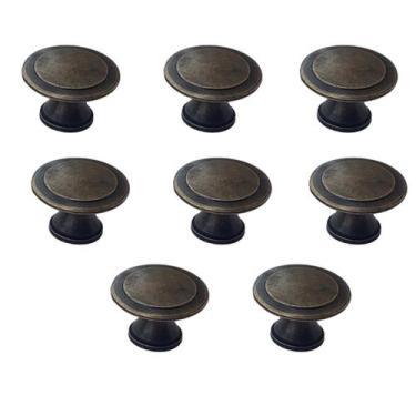 Imagem de 8 Puxador de Gaveta e Armário Ouro Velho Redondo Relevo 30mm - Compras