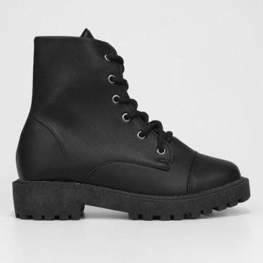 Imagem de Bota Coturno Look Fashion Cano Médio Feminina, Preto, 36