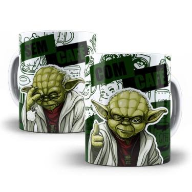 Imagem de Caneca Mestre Yoda Star Wars Com Café Sem Café Porcelana 2 - Tio da Ca