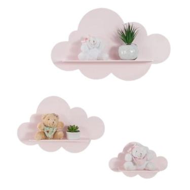 Imagem de Trio De Nichos Modelo Nuvem Em Mdf Quarto De Bebê - LuckBabyEnxovais, 
