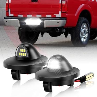Imagem de ELECTRONLUMEN Conjunto de luzes de placa de carro LED para F150 F250 F350 Lâmpada de etiqueta traseira de caminhonete 6000K branca, 2 peças