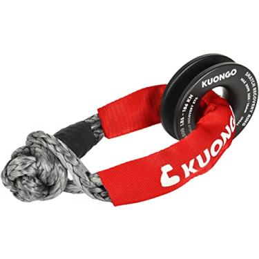 Imagem de Anel de rebocação Soft Shackle Recovery 1,12 cm x 50,8 cm, corda de recuperação de manilha macia sintética 16,33 kg resistência à quebra guincho bloco de reboque 19 050 kg, para caminhão, quadriciclo, UTV, SUVs, veículo off-road, preto e vermelho