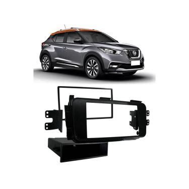 Imagem de Moldura Painel Dvd Nissan Kicks Preto Soft 1 Din 2 Din