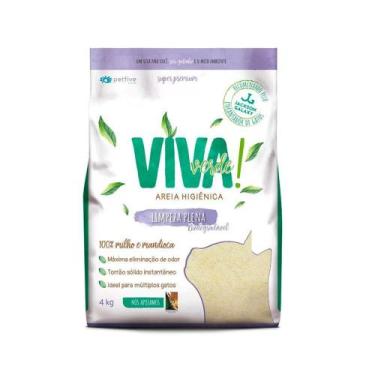 Imagem de Areia Higiênica Biodegradável Viva Verde Limpeza Plena 4Kg