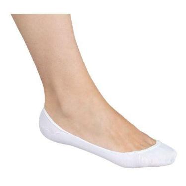 Imagem de Meia Sapatilha FEMININA Lupo Algodão  COM Silicone 3287, Branco, M 37-