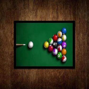 Imagem de Quadro Decorativo Mesa De Bilhar- Sinuca 33X24Cm - Com Vidro - Quadros