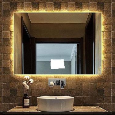 Imagem de Espelho lapidado bisotê Iluminado com LED quente - 50x100cm - Woodglas