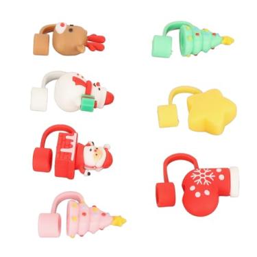 Imagem de Adorável Capa Protetora de Palha Com Design de Desenho Animado, Tampas de Canudo Reutilizáveis ​​de Silicone à Prova de Poeira Com Laváveis ​​à Mão, Compatibilidade Universal