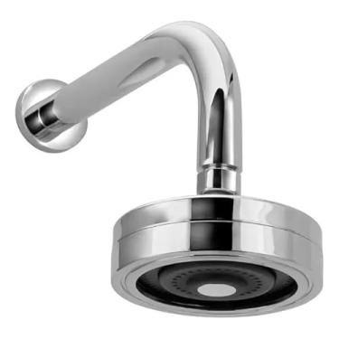 Imagem de Ducha Redonda Articulável para Aquecedor Solar ou Gás, 12,5 cm, Cromada, Conexão 1/2