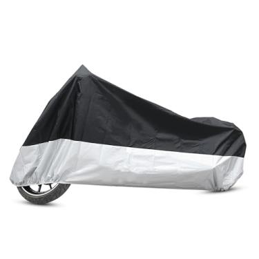 Imagem de Partuto Capa protetora para motocicleta XL 190T Rain Dust Protector Black Silver Scooter 243.8 cm para Harley Davidson Replacement