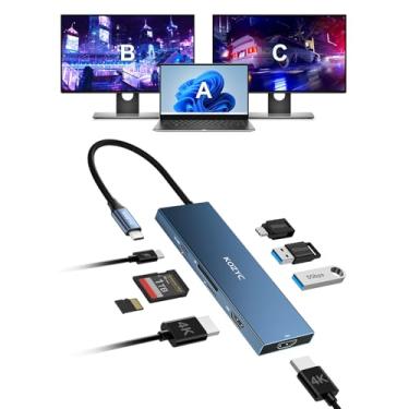 Imagem de Estação de ancoragem USB C monitor duplo 4K a 60Hz, hub USB C KOZYC 8 em 1 com 2 HDMI, USB-C 3.0, 2 x USB-A 3.0, SD/TF, 100W PD, suporta divisor HDMI com tela estendida 2 monitores compatíveis com HP,