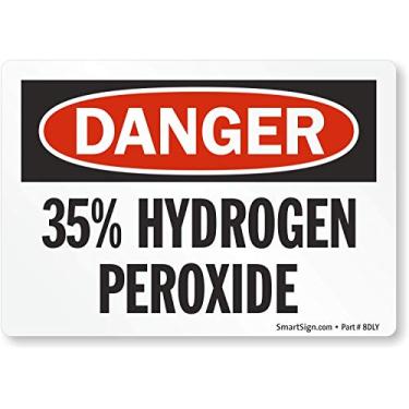 Imagem de SmartSign Perigo - Etiqueta de peróxido de hidrogênio de 35% | Vinil laminado de 8,9 cm x 12,7 cm