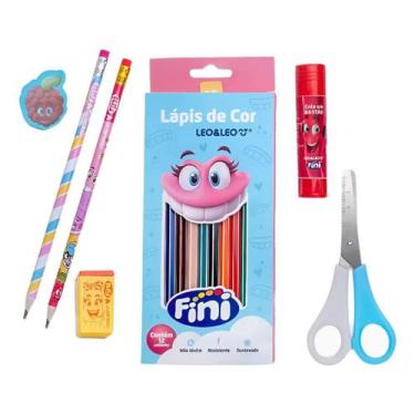 Imagem de Kit Material Escolar C/18 unidades Fini Completo Com Cheiro Lápis - co