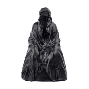 Imagem de Escultura Exu Sentado Sem Rosto 12 cm Preto em Resina - Lua Mística - 