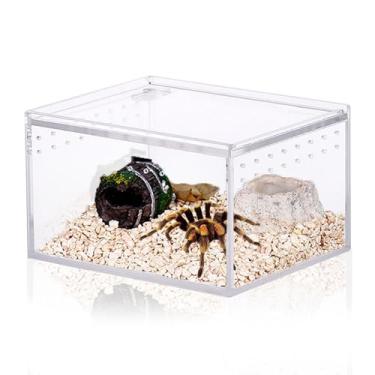 Imagem de JOBEDE Caixa de aranha saltadora, caixa integrada de reprodução de répteis de acrílico magnético, caixa de reprodução de répteis para escorpião estilingue isópodes lagartos baratas invertebrados