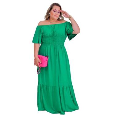 Imagem de Vestido Evangélico plus size listrado - DONNALU, Verde, GG